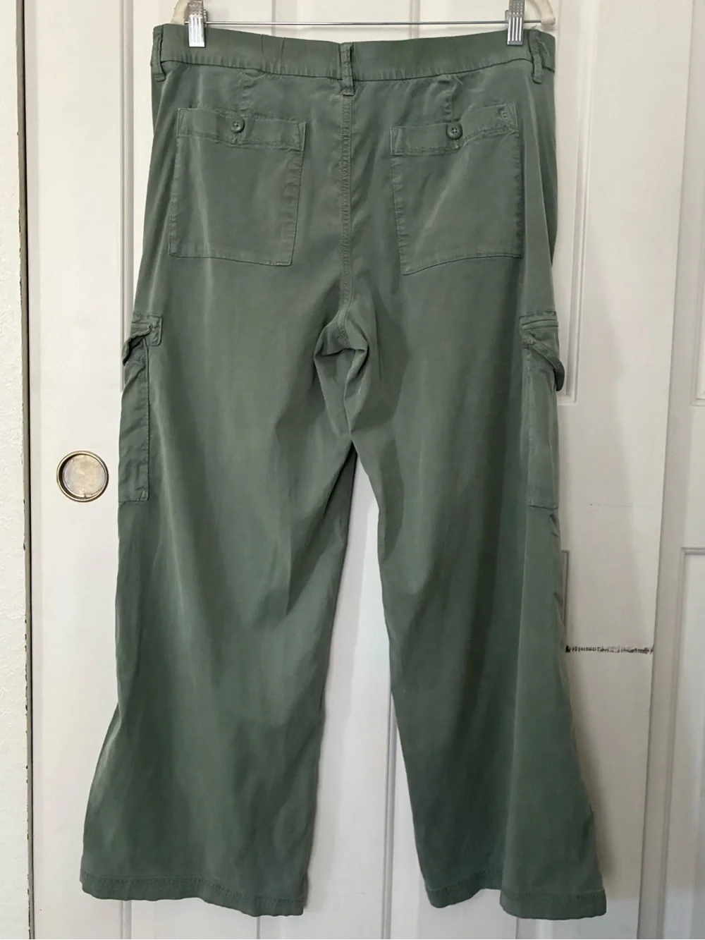 American Eagle Green Cargo Mid Rise Baggy Wide Leg Pants Y2K skater Gorpcore